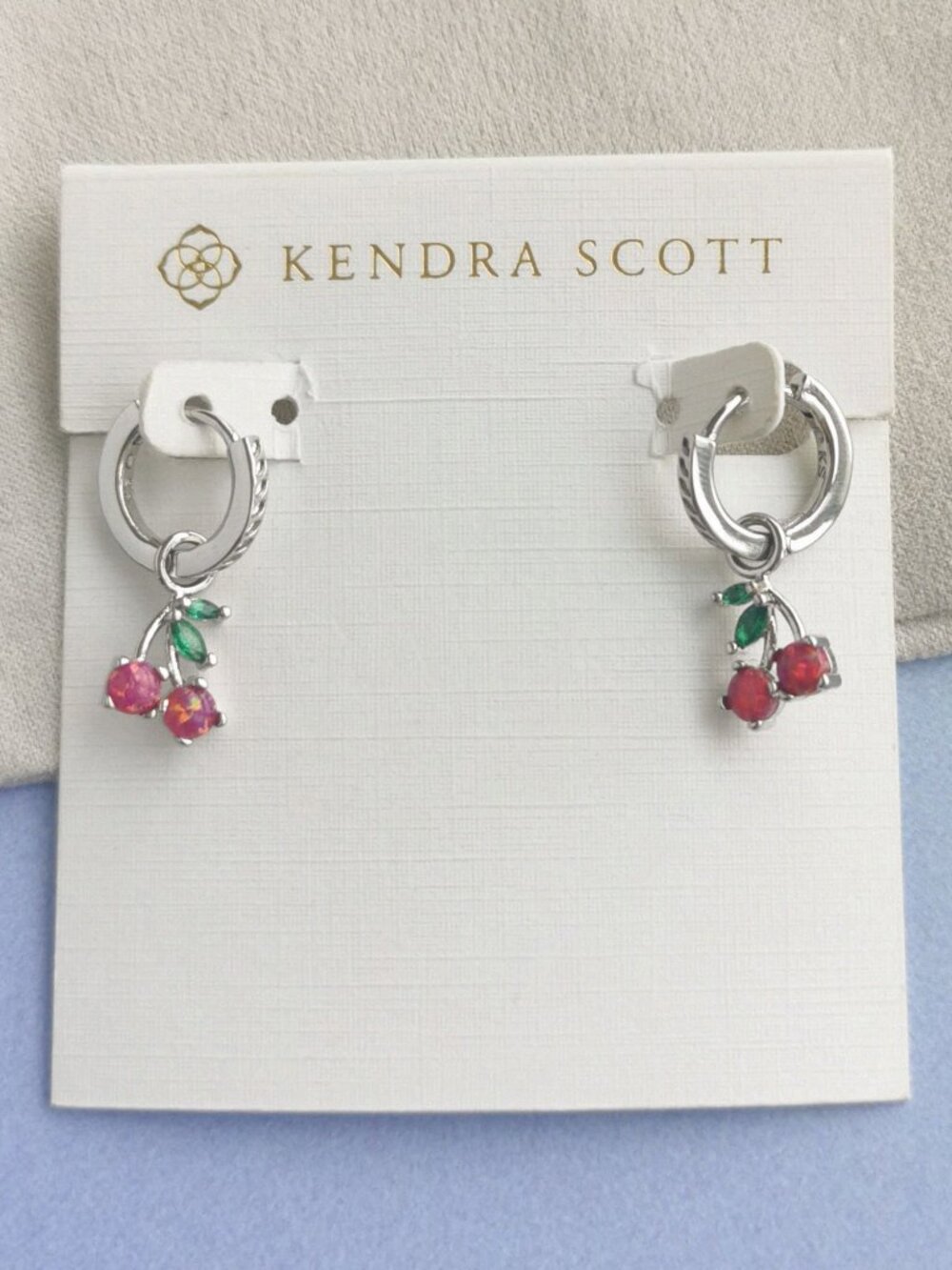Kendra Scott Silver Cherry Huggie Earrings